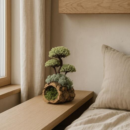 Tree with three crowns of cetraria