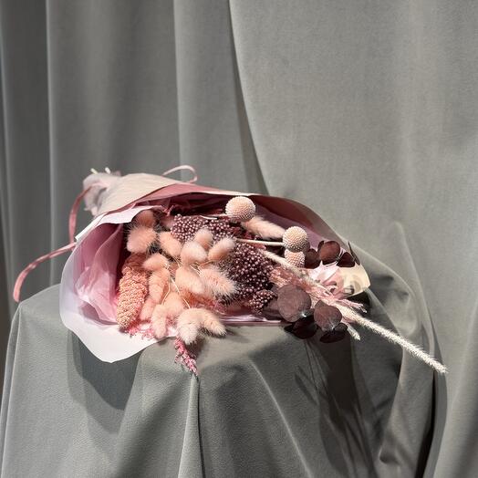 Букет из сухоцветов «50 оттенков розового 103»