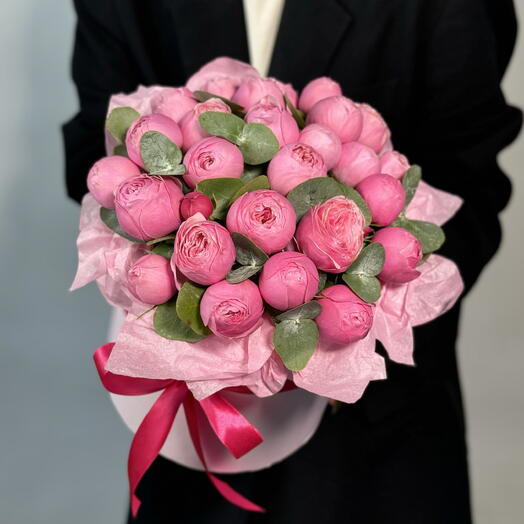 St box 31 с пионовидными розами Silva pink