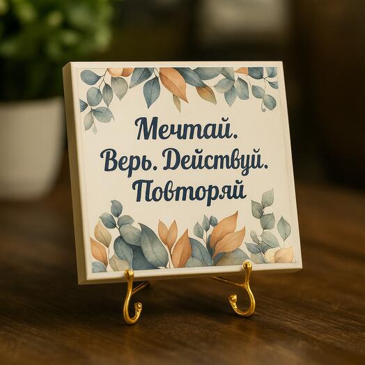 Плитка подарочная "Мечтай. Верь..." в подарочной коробке
