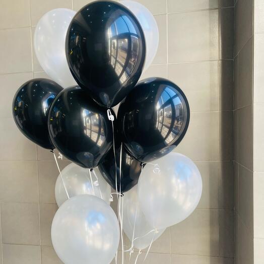 Cloud of balloons "Black and white" from 10 balloons
