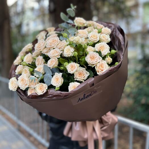 Кустовые розы 7шт»» «ШокоЛад»