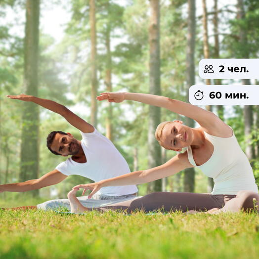 Гармоничная пара. Занятие йогой