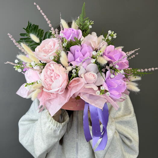 Композиция из мыльных цветов «Сердце Прованса» 21