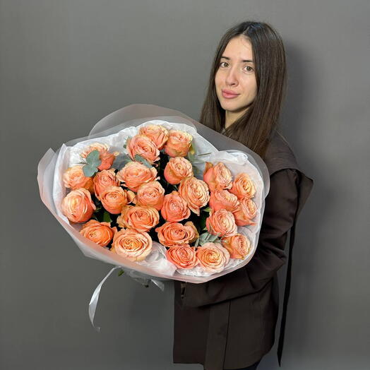 Букет из 25 пион роз Kahala 004