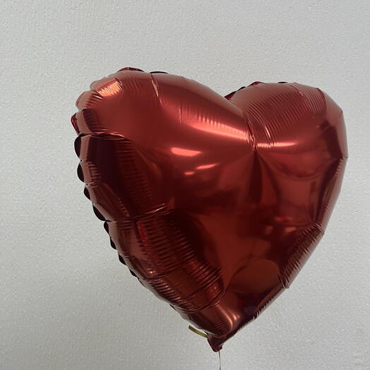 Шар фольга "Сердце" красное с гелием