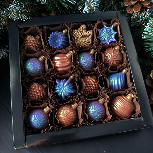 Новогодний набор шоколадных шаров