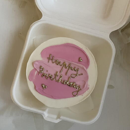 Бенто торт на день рождения подруге сестре розовый happy birthday
