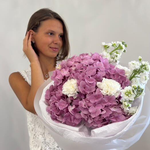 Розовая гортензия