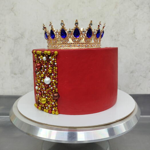 Торт с Короной (синие камни)