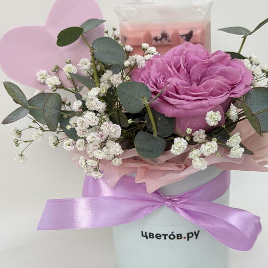 Валентинка 💌 с сиреневой розой