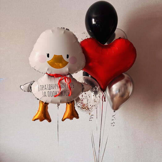 Набор шариков с сердечком и праздничный гусь
