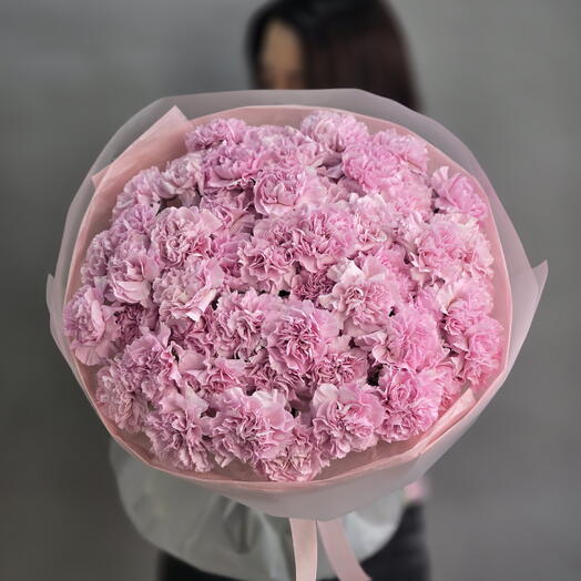 Букет из 51 гвоздик розового цвета, размер L, от "Di_Flowerslab"