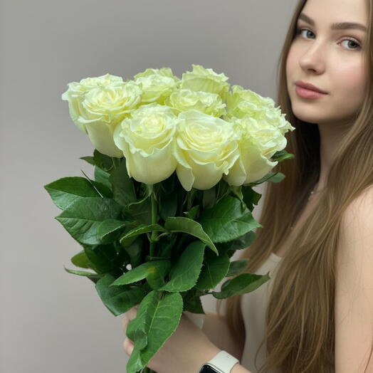 Букет из 11 белых роз