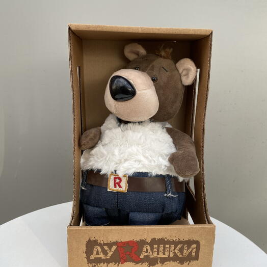 Мягкая игрушка медведь в джинсах