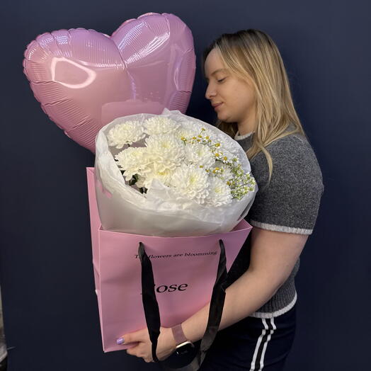 Букет «Девочке, Девушке, Женщине» с ромашками