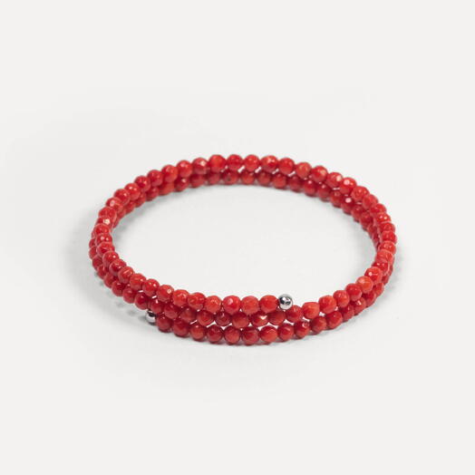 Браслет Ирис Красный коралл Rh+ 16 см (BRA1129)