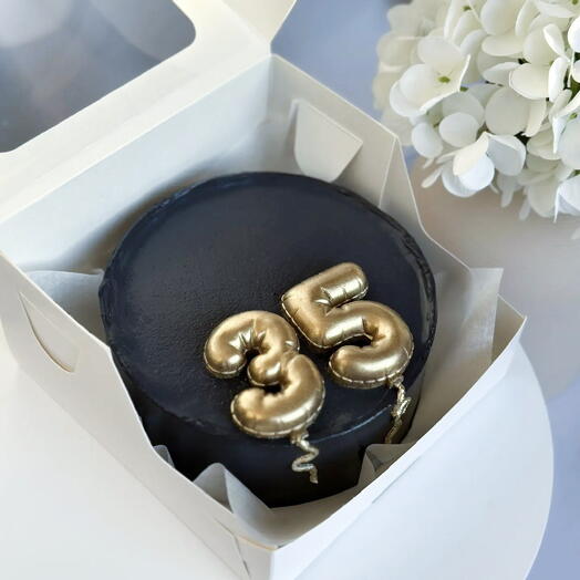 Бенто торт цифра/цифра воздушные шарики/подарок/ с днём рождения/happy birthday/день рождения/возраст/черный