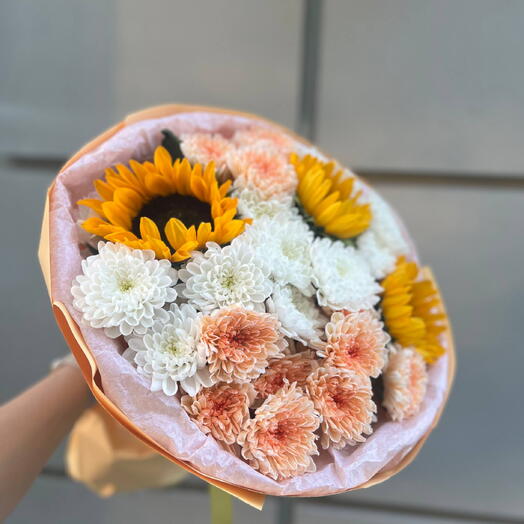 Букет с подсолнухами
