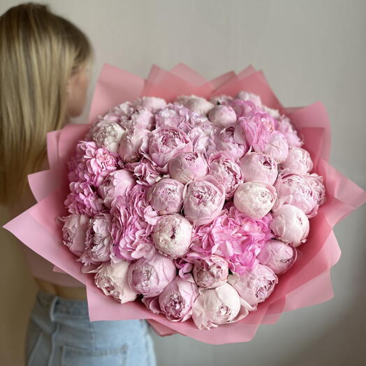 Большой букет с пионами и гортензиями, Сара Бернар, арт 68 Flower Perfect