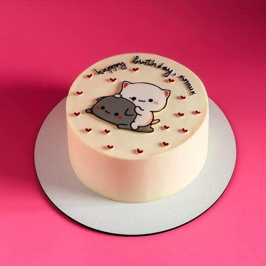 Торт 1 кг с котятами « happy birthday, котик»