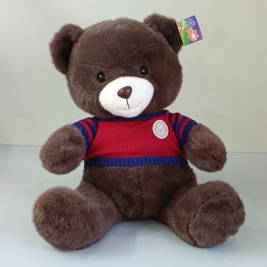 Игрушка коричневый мишка в джемпере