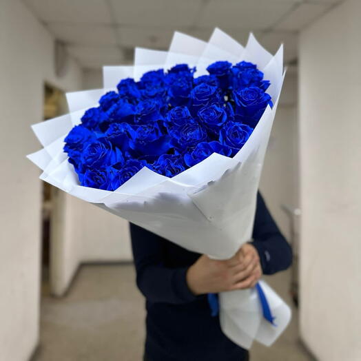 Букет из 25 синих роз