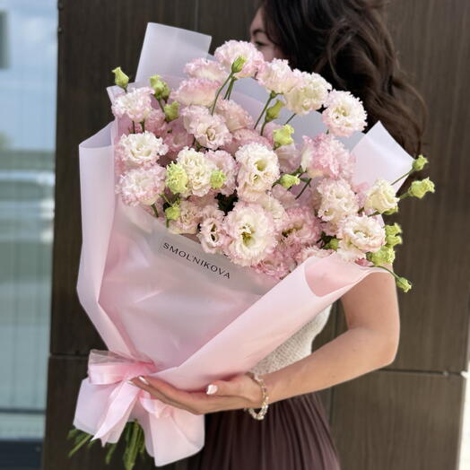 Букет сезонных шикарных розовых эустом 🎀