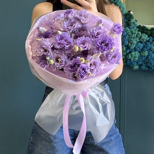 Букет лавандовой эустомы 💜