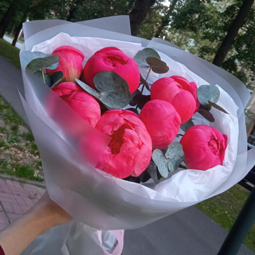 Пионы с эвкалиптом 💞💞💞