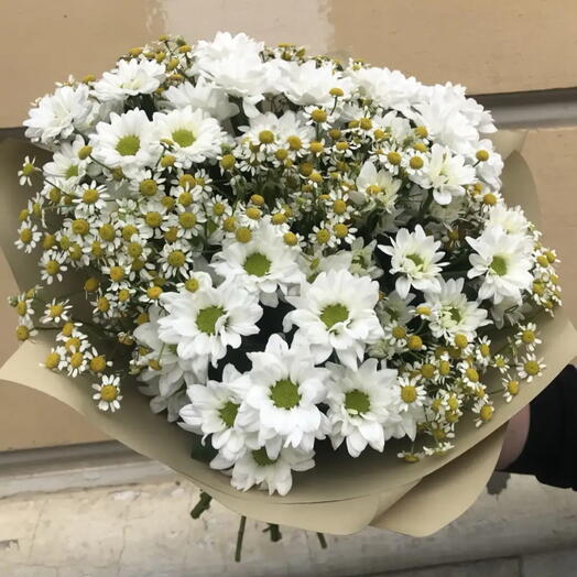 Букет из разнообразных ромашек