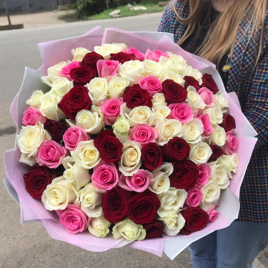 Букет из 81 розы (60 см)