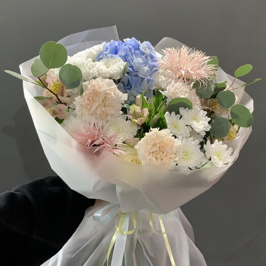 Букет с голубой гортензией 💙