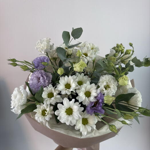 Эустома, хризантема, эвкалипт 💐