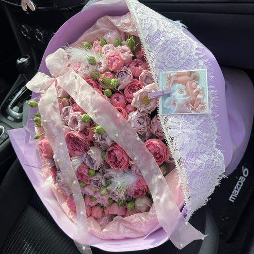 Букетик с кружевом 💖💜