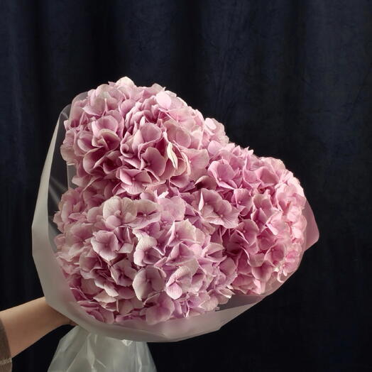 Моно букет с розовыми гортензиями💞