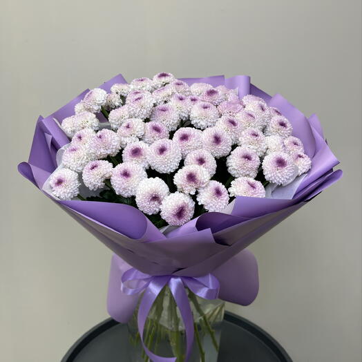 «Сиреневый закат» букет из 9 кустовых хризантем 🌸
