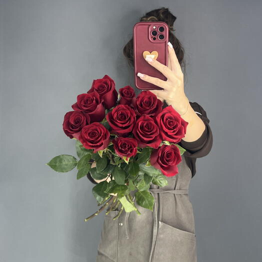 Монобукет🌹 Красная Роза 11 шт