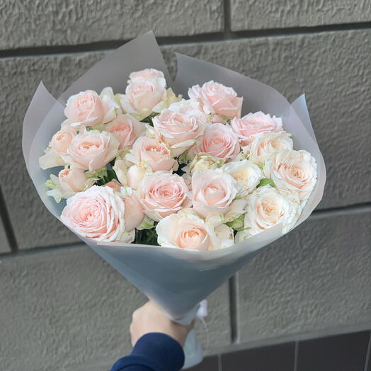 🌹НЕЖНЫЙ БУКЕТ ИЗ 9 КУСТОВЫХ РОЗ🌹