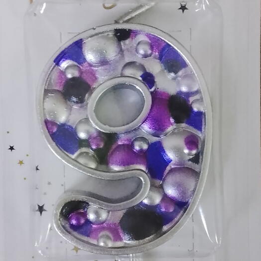 Свеча для торта цифра " 9 "