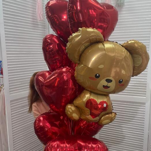 Composition "Bear in hearts", 11sharov