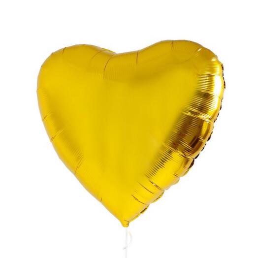 Фольгированный шар с гелием - золотое сердце