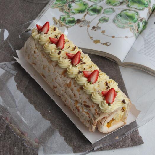 Rollo de mango merengue con maracuyá