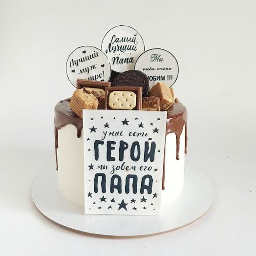 Торт "Наш папа - герой"