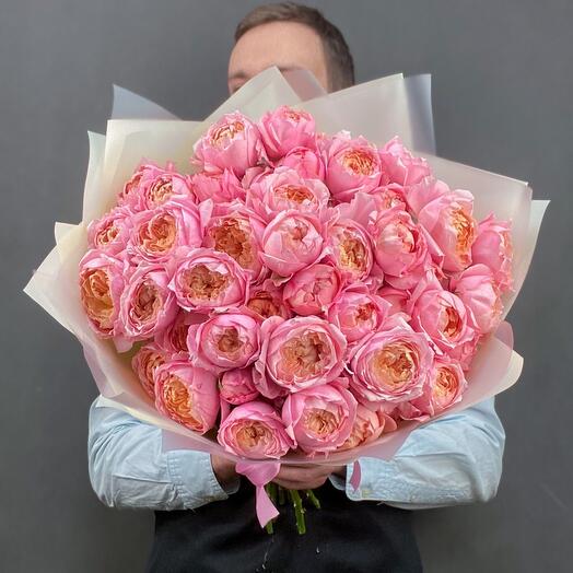 Monobooket de 15 rosas de arbusto de peonía Juliet