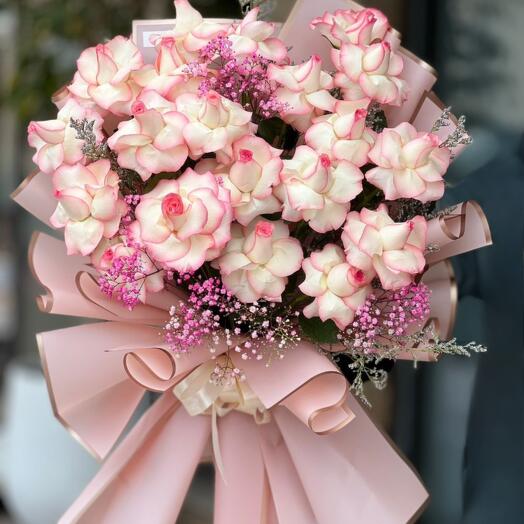 21 Pink Double Side Rose Bouquet