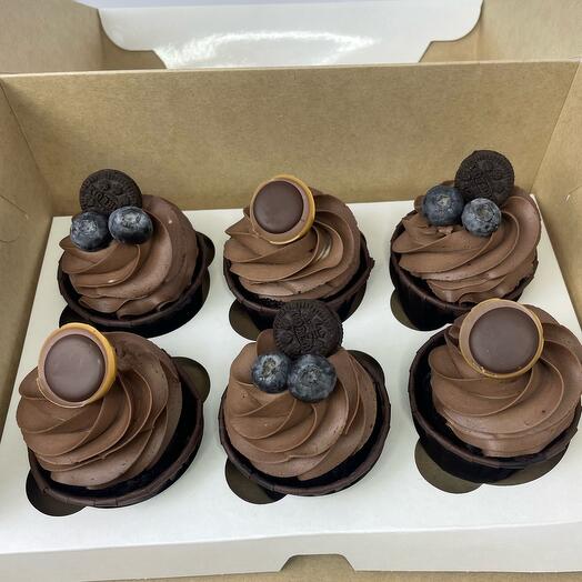 Cupcakes de chocolate 6 piezas