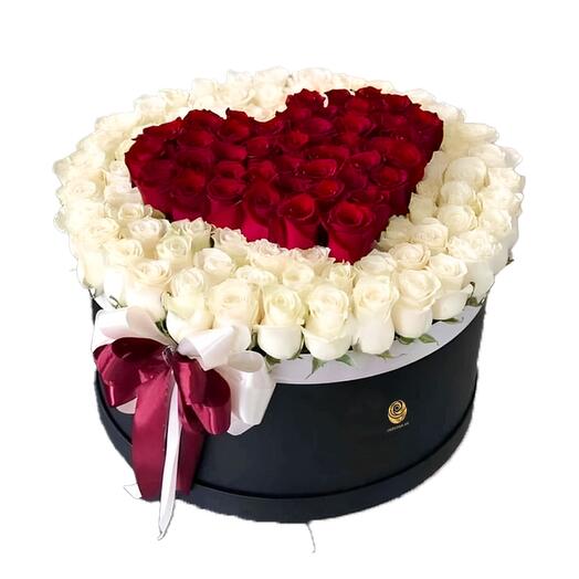 Valentine Smoothy - 100 Roses in Round Box