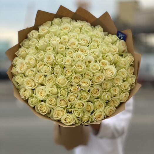Bouquet of 101 white roses