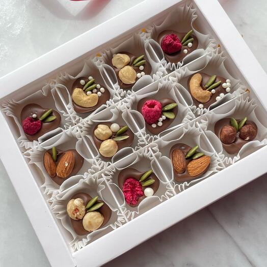 Corazones de chocolate 12 piezas